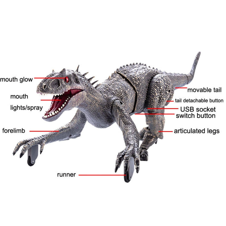 2.4G Wireless Remote Control Tyrannosaur Simulation Mechanical Dinosaur Model Toy(Gray) - Model Toys by buy2fix | Online Shopping UK | buy2fix