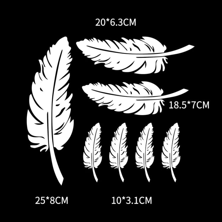 5 Sets Car 3D Feather Body Sticker Scratch Blocking Sticker(White Feathers) - In Car by buy2fix | Online Shopping UK | buy2fix