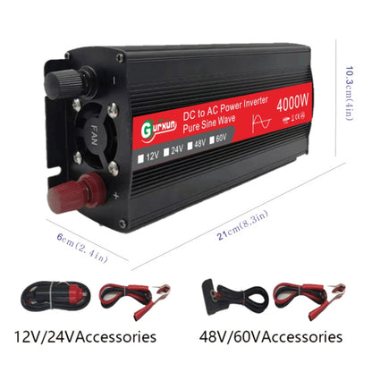 Gurxun 4000W Home Car Power Converter Sine Wave Inverter, Specification: 12V To 220V - In Car by Gurxun | Online Shopping UK | buy2fix