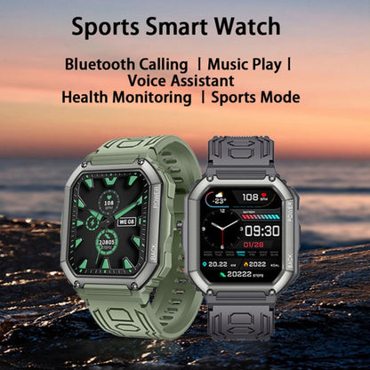 KR06 1.8 Inch Heart Rate Blood Pressure Monitoring Smart Calling Watch(Green) - Smart Wear by buy2fix | Online Shopping UK | buy2fix