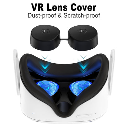 VR Silicone Eye Mask+Lens Protective Cover+Joystick Hat, For Oculus Quest 2(Blue) - Consumer Electronics by buy2fix | Online Shopping UK | buy2fix