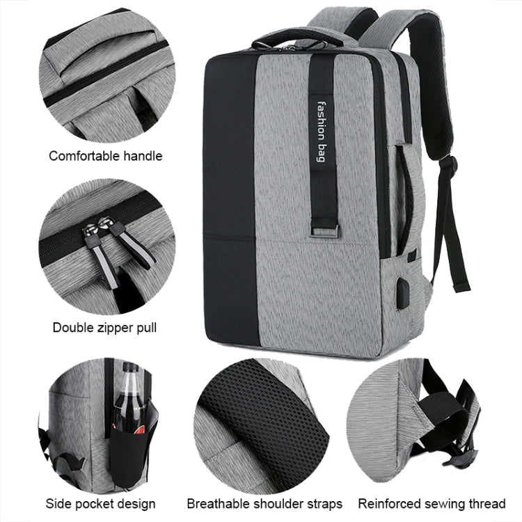 140 Large-capacity Business Commuter Laptop Backpack with USB Charging Interface(Black) - Backpack by buy2fix | Online Shopping UK | buy2fix