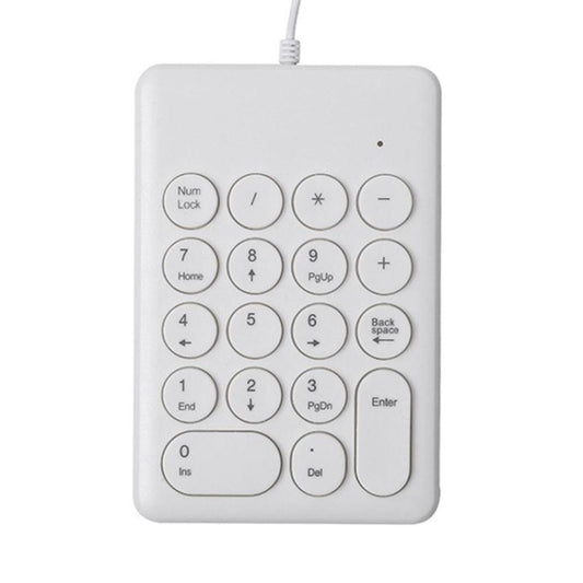 269 18 Keys Accounting Bank Wired Mini Chocolate Numeric Keypad, Cable Length: 1.25m(White) - Wired Keyboard by buy2fix | Online Shopping UK | buy2fix