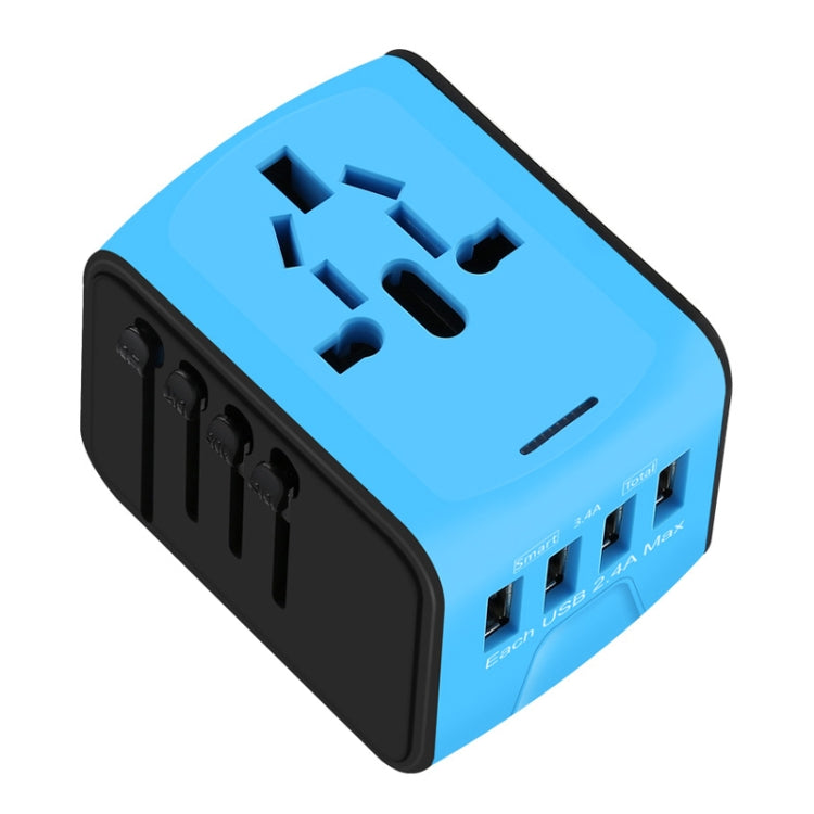BMAX 199-04U Travel Multifunctional USB Converter 4 USB Universal Socket(Blue Black) - Consumer Electronics by BMAX | Online Shopping UK | buy2fix