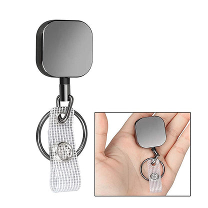 4cm Plated Metal Square Expansion Rope Key Chain - In Car by buy2fix | Online Shopping UK | buy2fix