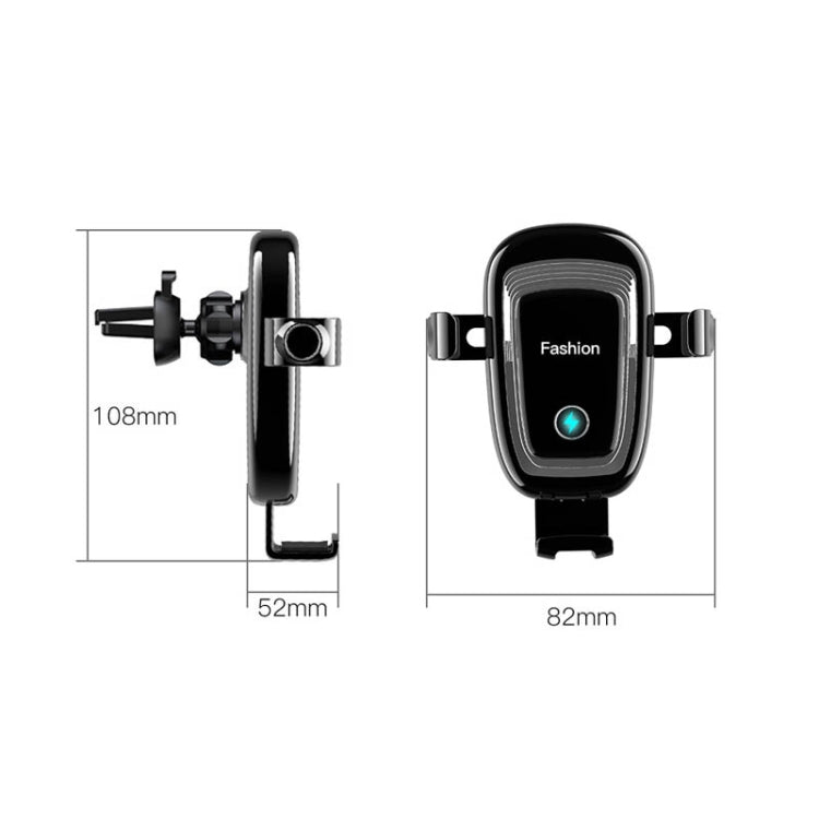 S19 15W Gravity Car Phone Wireless Charging Stand(Black) - In Car by buy2fix | Online Shopping UK | buy2fix