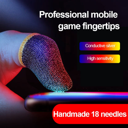 15 Pairs  18 Needles Gaming Finger Glove Anti-sweat and Non-slip Glove,Color: Silver Fibre Red Trim - Gaming Finger Sleeves by buy2fix | Online Shopping UK | buy2fix