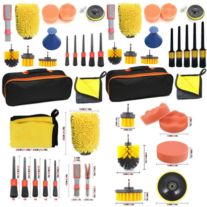 19 PCS / Set Car Beauty Cleaning Brush Details Brush Washing Glove Tool Set(Red Ring) - In Car by buy2fix | Online Shopping UK | buy2fix