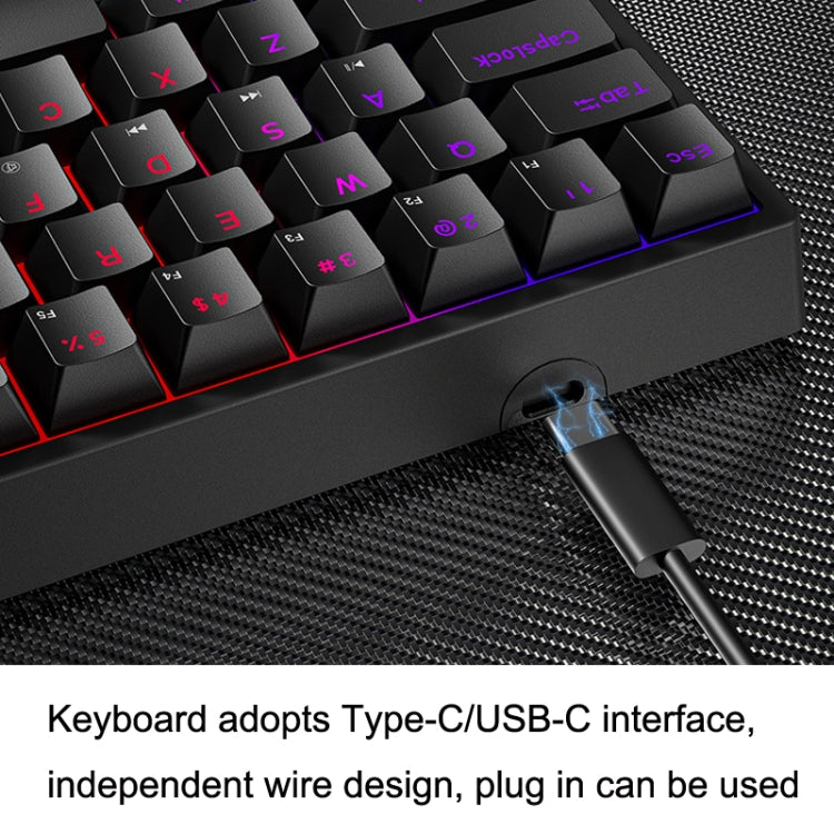 LEAVEN K620 61 Keys Hot Plug-in Glowing Game Wired Mechanical Keyboard, Cable Length: 1.8m, Color: Blue Green Shaft - Wired Keyboard by LEAVEN | Online Shopping UK | buy2fix