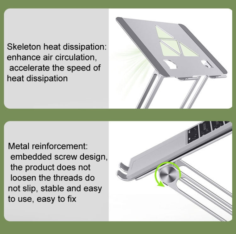 Aluminum Laptop Tablet Stand Foldable Elevated Cooling Rack,Style: Fan Blade Black - Computer & Networking by buy2fix | Online Shopping UK | buy2fix