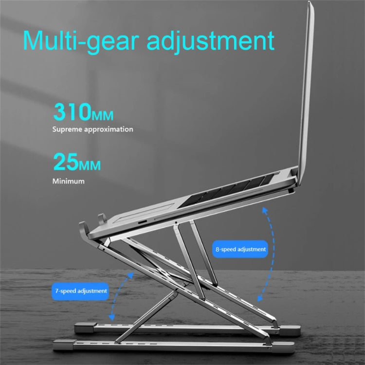 N8 Double-layer Foldable Lifting Aluminum Alloy Laptop Heat Dissipation Stand, Color: Oxidized Silver - Computer & Networking by buy2fix | Online Shopping UK | buy2fix