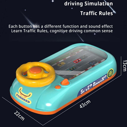 Children Steering Wheel Simulation Driving Toy Educational Electric Desktop Game Machine, Style: Battery Edition (Blue) - Learning & Machines by buy2fix | Online Shopping UK | buy2fix