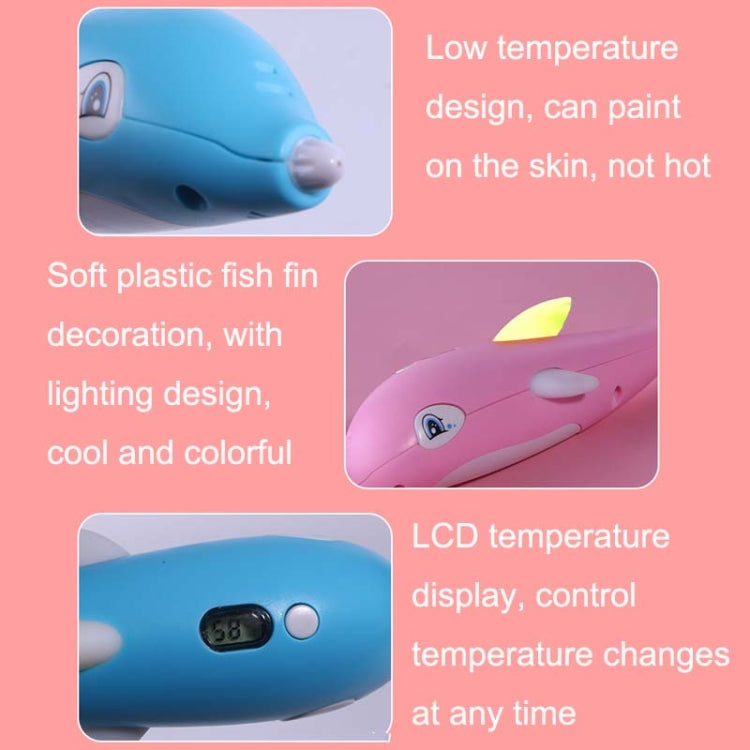 Children 3D Printing Pen Low Temperature Intelligent Screen Display Voice Drawing Pen, Style:, Color: 3 Colors (Blue) - Consumer Electronics by buy2fix | Online Shopping UK | buy2fix