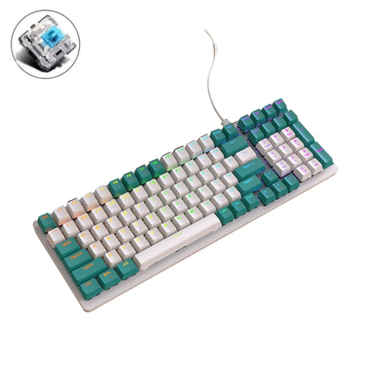 ZIYOU LANG  K3 100 Keys Game Glowing Wired Mechanical Keyboard, Cable Length: 1.5m, Style: Water Green Version Green Axis - Wired Keyboard by ZIYOU LANG | Online Shopping UK | buy2fix