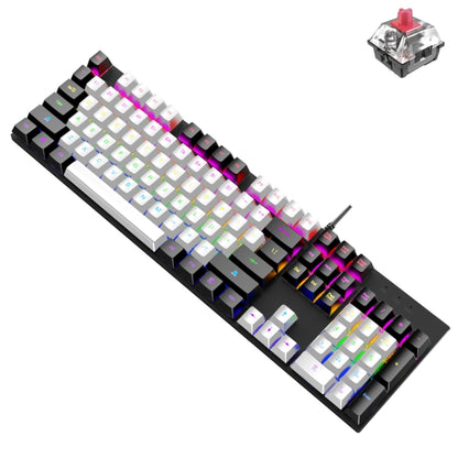 ZIYOU LANG K1 104 Keys Office Punk Glowing Color Matching Wired Keyboard, Cable Length: 1.5m(White Black Red Axis) - Wired Keyboard by ZIYOU LANG | Online Shopping UK | buy2fix