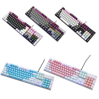 ZIYOU LANG K1 104 Keys Office Punk Glowing Color Matching Wired Keyboard, Cable Length: 1.5m(Blue White Red Axis) - Wired Keyboard by ZIYOU LANG | Online Shopping UK | buy2fix