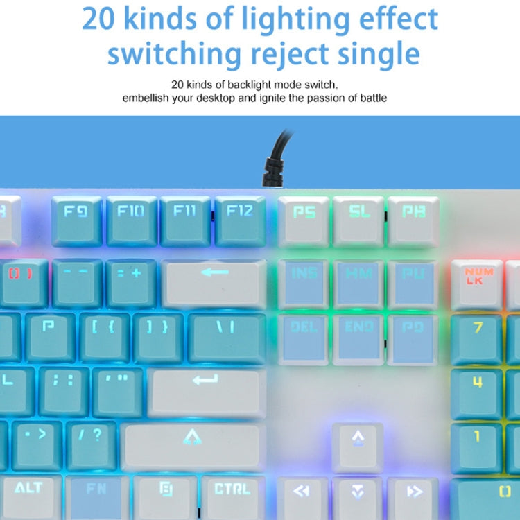 ZIYOU LANG K1 104 Keys Office Punk Glowing Color Matching Wired Keyboard, Cable Length: 1.5m(Blue White Red Axis) - Wired Keyboard by ZIYOU LANG | Online Shopping UK | buy2fix