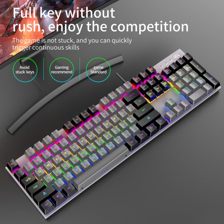 ZIYOU LANG K1 104 Keys Office Punk Glowing Color Matching Wired Keyboard, Cable Length: 1.5m(Blue White Red Axis) - Wired Keyboard by ZIYOU LANG | Online Shopping UK | buy2fix