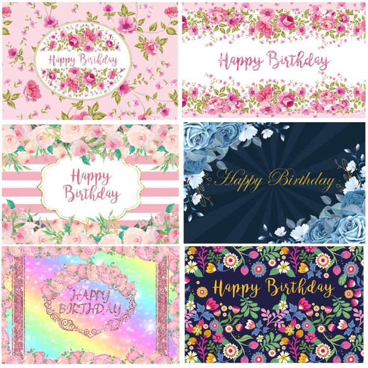 1.5m x 1m Flower Series Happy Birthday Party Photography Background Cloth(MSD00694) - Camera Accessories by buy2fix | Online Shopping UK | buy2fix