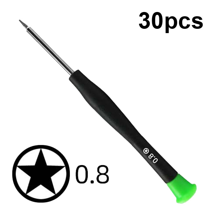 30pcs Color Hat Screw Batch Digital Mobile Phone Clock Maintenance Tool, Series: 0.8 Five Star - Repair & Spare Parts by buy2fix | Online Shopping UK | buy2fix