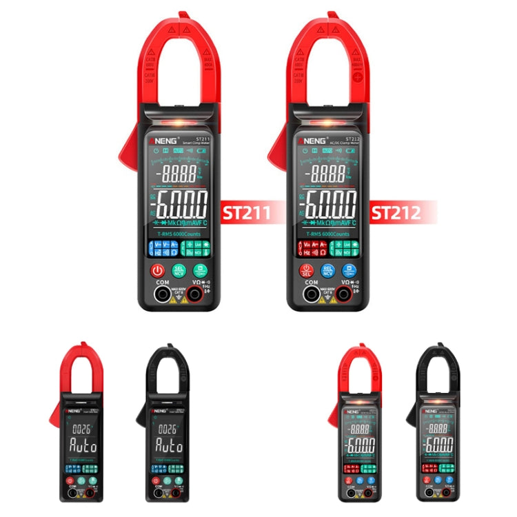 ANENG Large Screen Multi-Function Clamp Fully Automatic Smart Multimeter, Specification: ST211 Red - Digital Multimeter by ANENG | Online Shopping UK | buy2fix