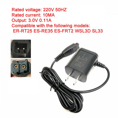 3V Shaver Charger for Panasonic RE7-80 ES-RT25 ES-RW35 ES-FRT2 SL33, US Plug - Accessories by buy2fix | Online Shopping UK | buy2fix