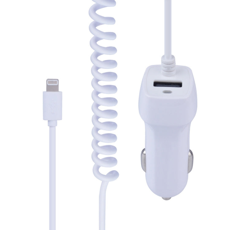 522AL Fast Charging With Cable Car Charging, Output Interface: 8 Pin (White) - In Car by buy2fix | Online Shopping UK | buy2fix