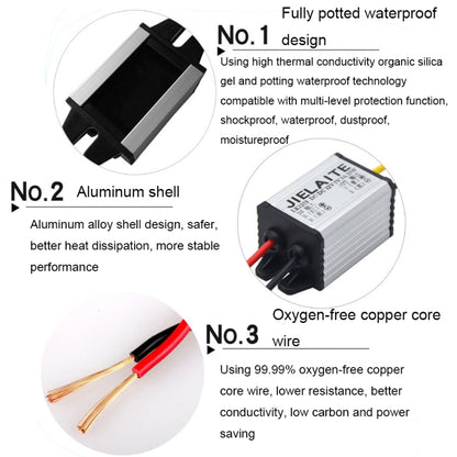 JIELAITE LK1253 15W Aluminum Alloy Intelligent Protection Waterproof Car Power Converter(12V to 7.5V/3A) - In Car by JIELAITE | Online Shopping UK | buy2fix