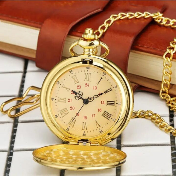 Engraved Vintage Commemorative Quartz Pocket Watch Round Watch, Style: Forever (Black) - Necklace Watch Watches by buy2fix | Online Shopping UK | buy2fix