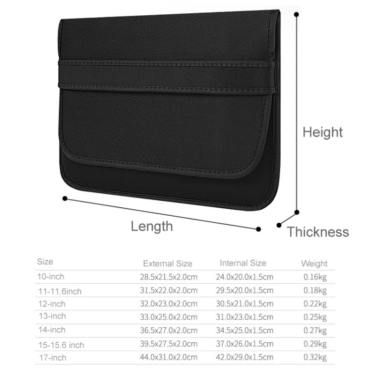 13 Inch Neoprene Laptop Lining Bag Horizontal Section Flap Clutch Bag(Blue) - 13.3 inch by buy2fix | Online Shopping UK | buy2fix