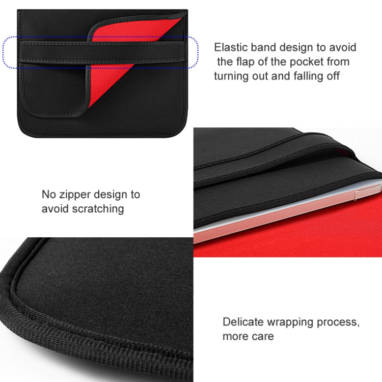 12 Inch Neoprene Laptop Lining Bag Horizontal Section Flap Clutch Bag(Black) - 12.1 inch by buy2fix | Online Shopping UK | buy2fix