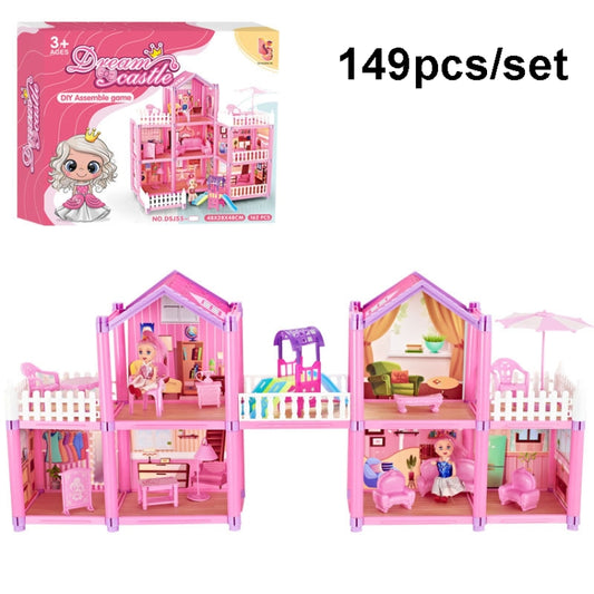 DSJ55-3 149pcs/set Children Passing Domestic Toy Doll House Princess Castle Set Simulation Disguise House - Pretend Play Toys by buy2fix | Online Shopping UK | buy2fix