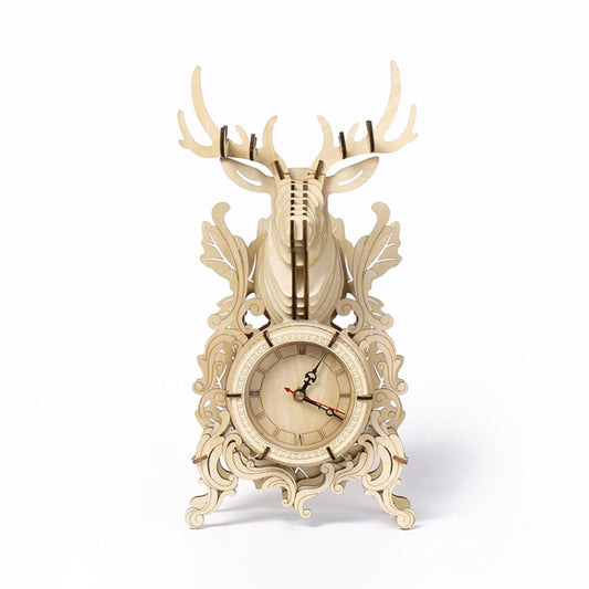 Elk Alarm Clock 3D Wooden Puzzle Toys DIY Handmade Ornaments - Puzzle Toys by buy2fix | Online Shopping UK | buy2fix