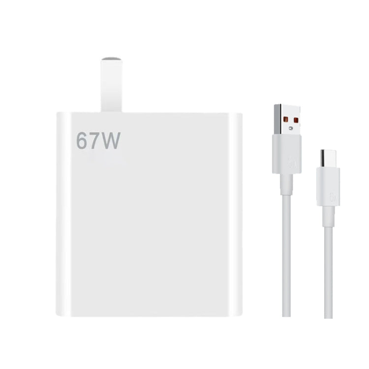 For Xiaomi 11 Pro/11 Ultra Flash Charging Effect Universal 67W USB Charger US Plug, Style: Charger+1m Line(White) -  by buy2fix | Online Shopping UK | buy2fix