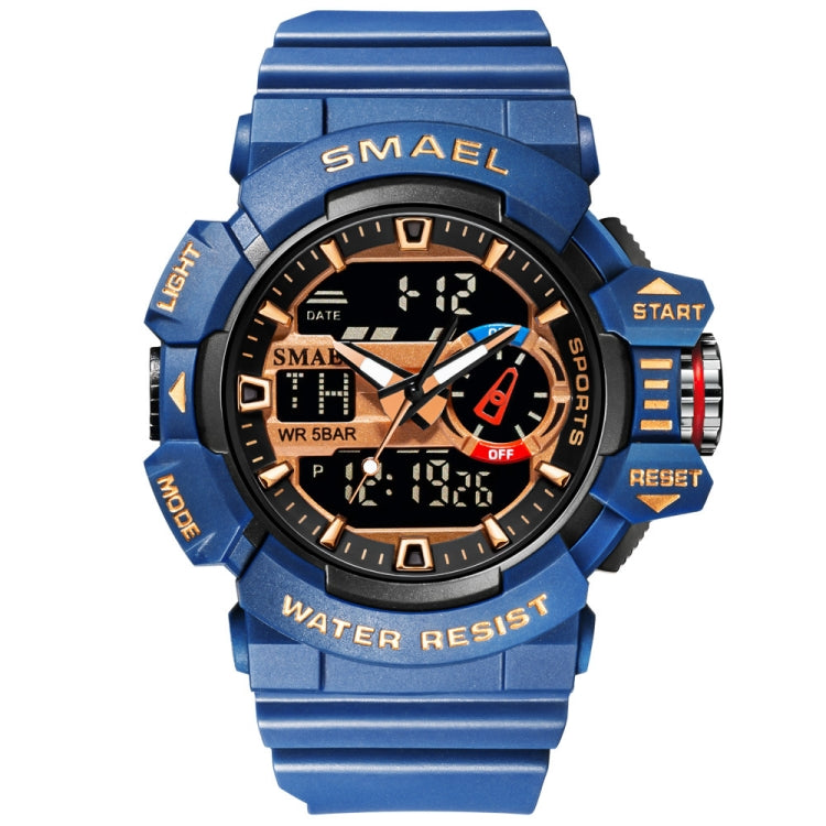 SMAEL 8043 Multifunctional Dual Display Shockproof Outdoor Waterproof Sports Quartz Watch(Deep Blue) - LED Digital Watches by SMAEL | Online Shopping UK | buy2fix