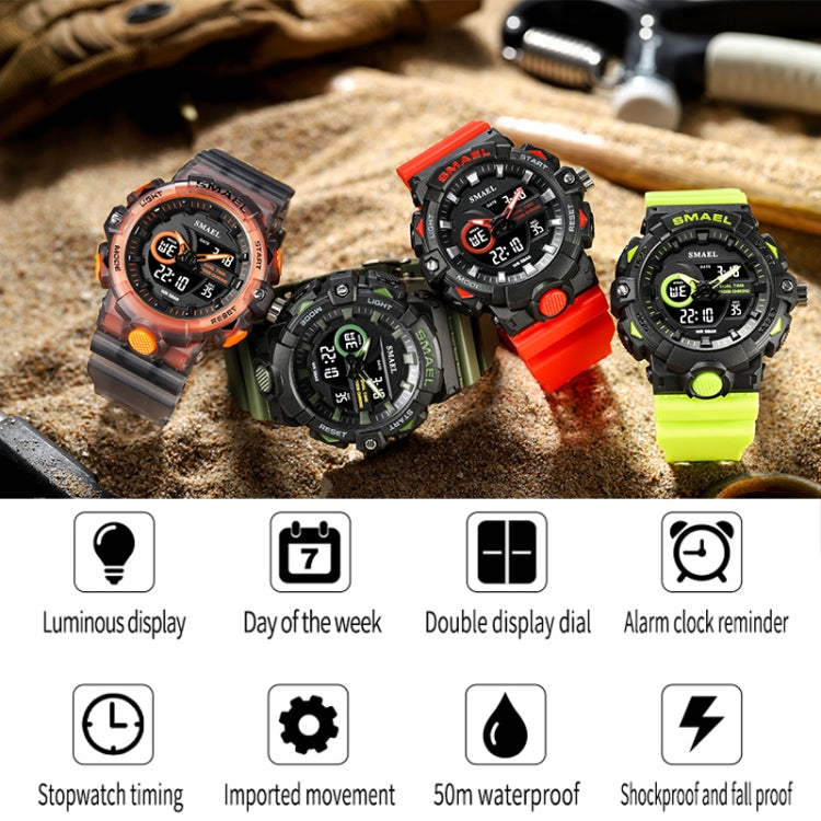 SMAEL 8081 Multifunctional Waterproof Luminous Numeric Digital Dual Display Outdoor Sports Watch(Black) - LED Digital Watches by SMAEL | Online Shopping UK | buy2fix