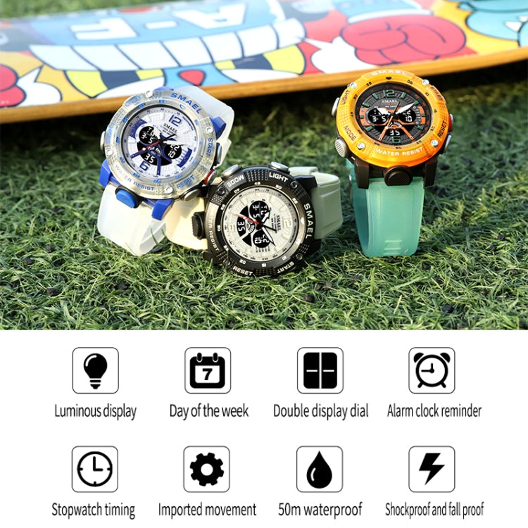 SMAEL 8058 Outdoor Sports Multifunctional Waterproof Electronics Watch(Transparent White) - Sport Watches by SMAEL | Online Shopping UK | buy2fix