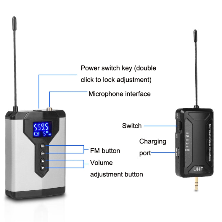 Q6 1 Drag 1 Wireless Lavalier Head Wear With Stand USB Computer Recording Microphone Live Phone SLR Lavalier Microphone - Consumer Electronics by buy2fix | Online Shopping UK | buy2fix