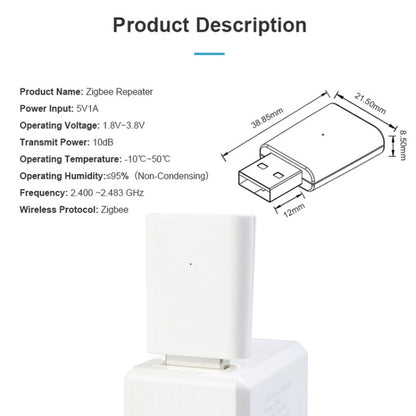 Tuya Zigbee Portable USB Wireless Smart Extender Signal Amplifier Repeater - Security by buy2fix | Online Shopping UK | buy2fix