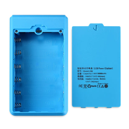 Q6 Removable 6 Sections 18650 Battery Box Charger Case, Style: Flash/Fast Charge(Blue) - Consumer Electronics by buy2fix | Online Shopping UK | buy2fix