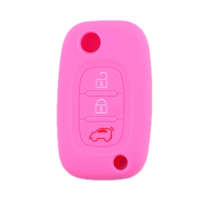 For Mercedes-Benz Smart Folding 2pcs 3 Button Silicone Key Case(Pink) - In Car by buy2fix | Online Shopping UK | buy2fix