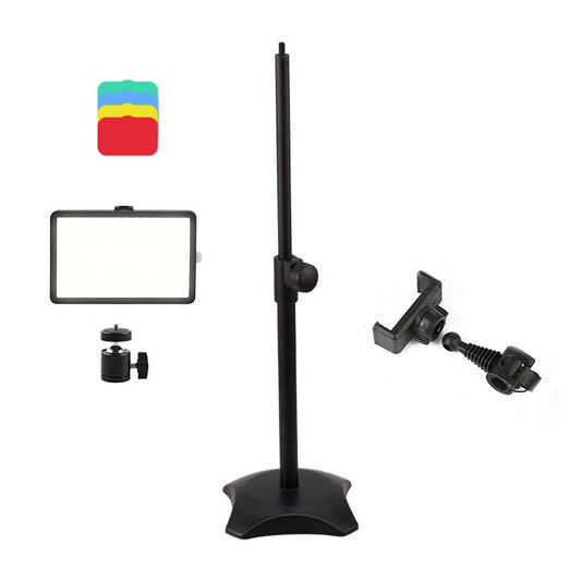 8 Inch 3200-5500K Three-color Temperature Photography Flat-panel Live Fill Light,Spec: 42cm Bracket - Consumer Electronics by buy2fix | Online Shopping UK | buy2fix