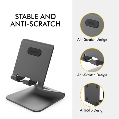 AhaStyle ST02 Mobile Phone Aluminum Alloy Fixed Bracket Storage Charging Base(Black) - Desktop Holder by AhaStyle | Online Shopping UK | buy2fix