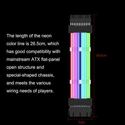 24pin Motherboard Power Supply Light Wire White 5V ARGB Neon Color Line -  by buy2fix | Online Shopping UK | buy2fix