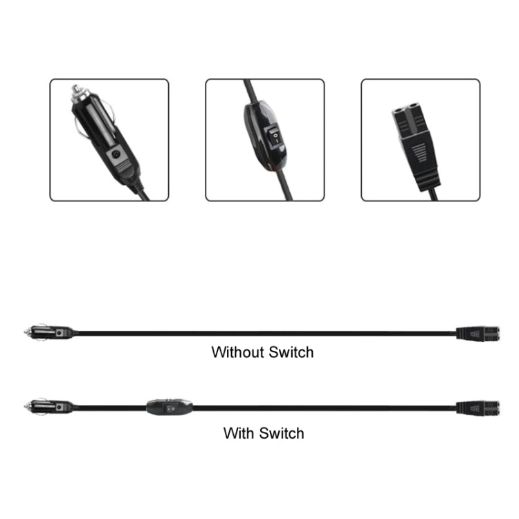 12V/24V Car Refrigerator Cable B Suffix Cigarette Lighter Plug Power Cord, Length: 3m With Switch -  by buy2fix | Online Shopping UK | buy2fix