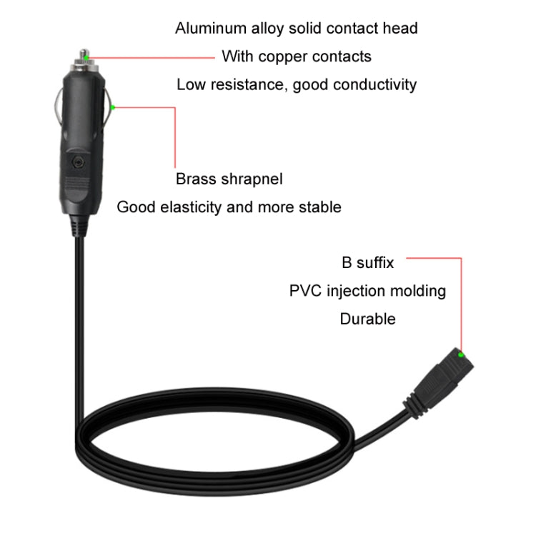 12V/24V Car Refrigerator Cable B Suffix Cigarette Lighter Plug Power Cord, Length: 3m With Switch -  by buy2fix | Online Shopping UK | buy2fix