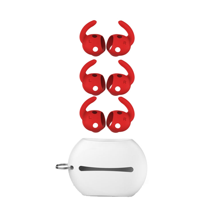 For Beats Studio Buds AhaStyle PT172 Earphone Silicone Ear Caps, Style: Earcap x 3+Case (Red) - Anti-dust & Ear Caps by AhaStyle | Online Shopping UK | buy2fix