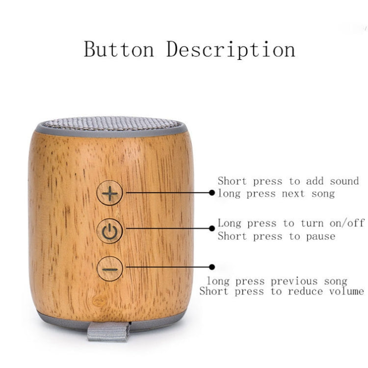 BT811 Mini Wooden Wireless Bluetooth Speaker Support TF Card & 3.5mm AUX(Silver Gray) - Mini Speaker by buy2fix | Online Shopping UK | buy2fix