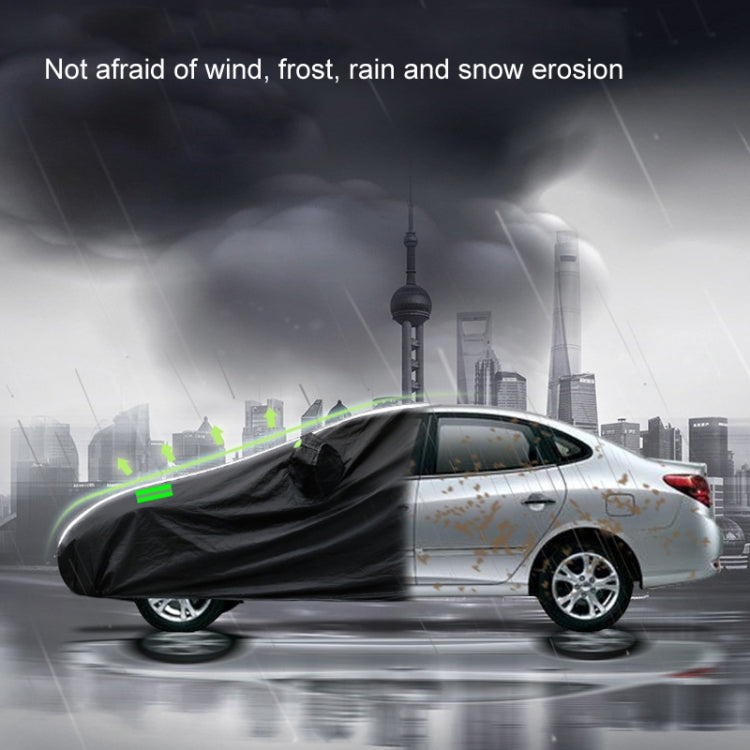 190T Silver Coated Cloth Car Rain Sun Protection Car Cover with Reflective Strip, Size: L -  by buy2fix | Online Shopping UK | buy2fix