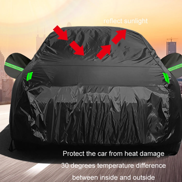 190T Silver Coated Cloth Car Rain Sun Protection Car Cover with Reflective Strip, Size: L -  by buy2fix | Online Shopping UK | buy2fix